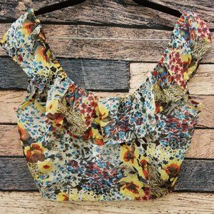 LF Ruffle Off Shoulder Crop Top